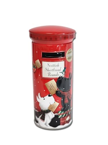 Christmas Shortbread Biscuits in a Unique Shaped Reusable Novelty Tin Box: Xmas Cookies Treats for the Holiday Season (Mail Box)