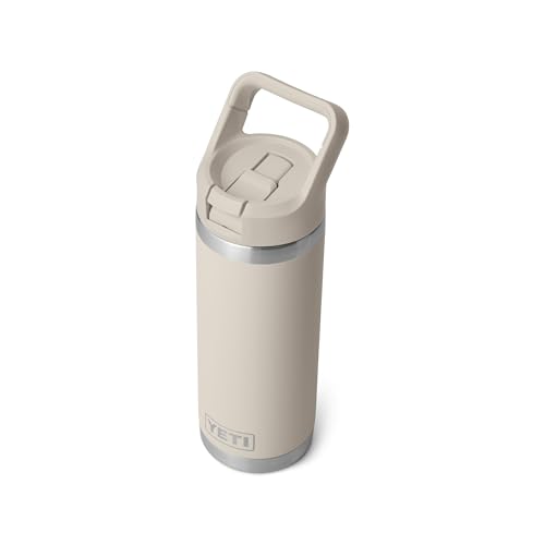 Image of YETI Rambler 18 oz Bottle, Vacuum Insulated, Stainless Steel with Color Matching Straw Cap, Cape Taupe