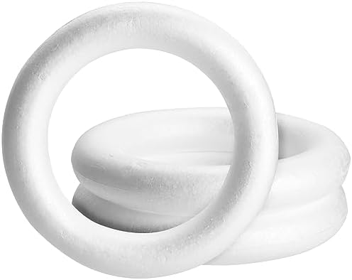Juvale Foam Wreath Form - 12 x 12 x 2 in, Pack of 3, White - Foam...
