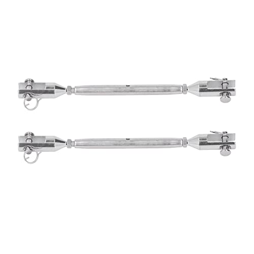 2Pcs Jaw Turnbuckle Jaw and Jaw Stainless Steel Hook Connector Fastener for Marine and Industrial Use Premium Rustproof Durable Hardware (M5)