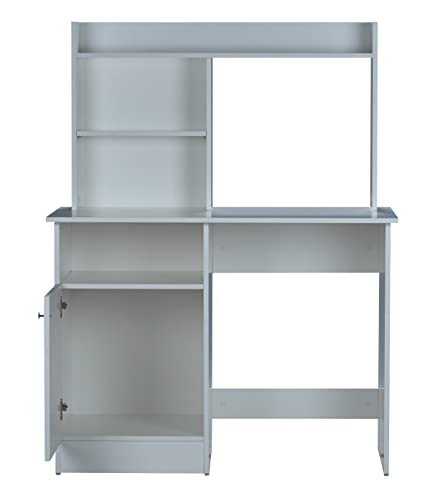 DeckUp Zeus Engineered Wood Study & Computer Table and Office Desk (White, Matte Finish) - Image 4