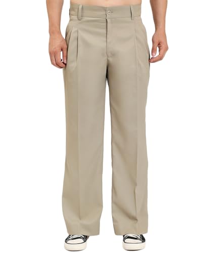 Image of Thevasa Relaxed Fit Korean Pants for Men, Suitable for Casual & Formal Wear, Stylish Baggy Pants for Men, Pleated Pants for Men