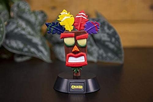 Paladone Crash Bandicoot lamp Aku Aku zwart, van kunststof, wordt geleverd in geschenkdoos, incl. USB-kabel.