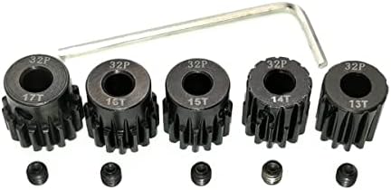 MakerDoIt 32P 5mm Pinion Gear Set 13T 14T 15T 16T 17T with Hex Key for RC