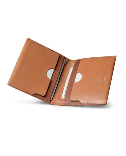 Image of DailyObjects Tan Even Bi-Fold Card Wallet | Men | Premium Design | Full-Grain Leather | Gents Wallet Branded | Handcrafted | Guys| Card Holder | Dedicated Sleeve| 4 Card Slots| Dual-Tone Colourways
