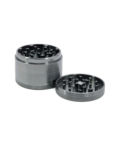 Grinder Ø50mm, 4-teiliges Aluminium Crusher-Set für getrocknete Kräuter – Hochwertiges, messerscharfes Mahlwerk (Nickel) Grinder Ø50mm, 4-teiliges Aluminium Crusher-Set für getrocknete Kräuter – Hochwertiges, messerscharfes Mahlwerk (Nickel)