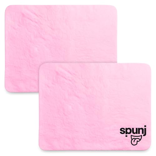 spunj 2pk Ultra Thirsty Sponge Cloth Pink, 32x42cm Super Absorbent Cloth for Home, Holds 7x Its Weight in Water, Reusable and Durable, Ideal for Kitchen, Bathroom, and Household Cleaning