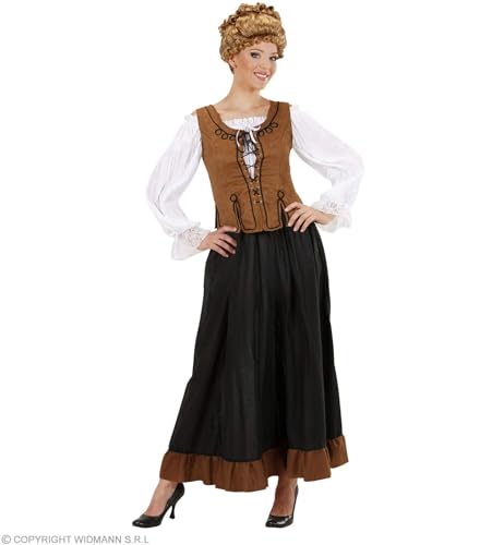 W WIDMANN MILANO Party Fashion - Costume de Ferme Femme, Look médiéval Authentique, Robe élégante, Corset Flatteur, matériaux de qualité, détails soignés, Taille S, Polyvalent pour événements