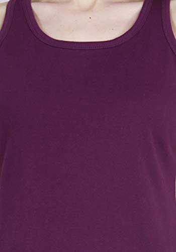 Image of FLEXIMAA Women's Cotton Plain Round Neck Sleeveless T-Shirt