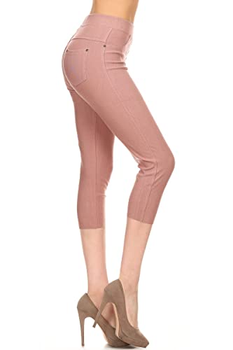 Image of Leggings Depot Women's Cotton Blend Stretch Pull-on Jeggings Casual Pants with Pockets (Available in Plus Size)