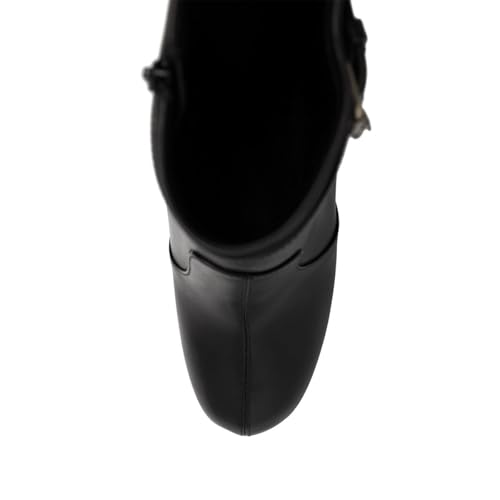 FSJ Women Platform Ankle Boots Round Toe Wedge High Heel Punk Booties Ankle Buckled Strappy Side Zipper Fashion Party Shoes Size 4-16 US4