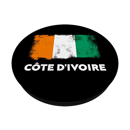 Côte d'Ivoire Flag Ivory Coast PopSockets Swappable PopGrip, Black - Image 2