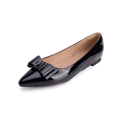 Elegant Ballet Flats for Women Slip On Pointed Toe Bow Ballet Flats