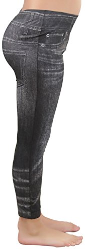 ToBeInStyle Girls' Nylon-Spandex Blend Printed Jean Full Length Leggings3