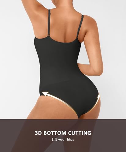 FeelinGirl Shapewear Bodysuit for Women Tummy Control 2 Piece Seamless Sculpting Snatched Bodysuit Body Shaper Brief2