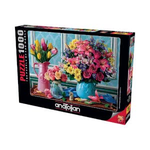 Anatolian Puzzle - Flores en Jarrones, Rompecabezas de 1000 Piezas, Modelo 1130 miniatura 4