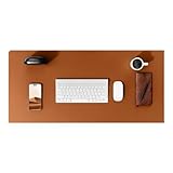 Large Desk Mat 80x40cm, Office Desk Pad, Computer & Laptop Mat, Desk Protector for Home & Office, Writing Pad, Blotter Pad, Waterproof PU Leather Desk Cover, Non-Slip Desktop Mat (Brown, 80x40cm)