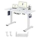 Produktbild FlexiSpot Höhenverstellbarer Schreibtisch BasicMit Kabelmanagement, Haken und EINTEILIGER Tischplatte, Ergonomischer Homeoffice-Tisch, Bürotisch (100x60cm, Weiß)