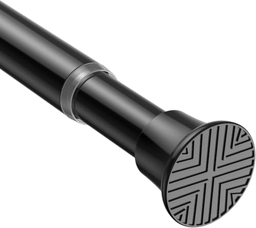 Image of AIZESI Black Adjustable Tension Shower Curtain Rod, 31-77 Inch Spring No Drill Stainless Steel Shower Rods for Bathroom,Closet ,Window-Rust Resistant,Non-Slip