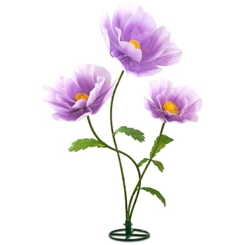 ROLPPYAF 5.6 Ft Large Paper Artificial Flowers Purple