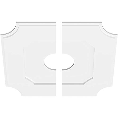 Image of Ekena Millwork CMP26LE2-06000 Locke Architectural Grade PVC Contemporary, Two Piece Urethane Ceiling Medallions 26 inchOD x 6 inchID x 15 1 /2 inchC x 1 inchP