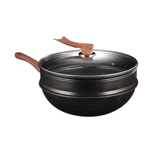 con tapa - 32 cm de profundidad antiadherente para con tapa, utensilios de cocina para tortillas, hornear, restaurante, saltear, cocinar, , al vapor