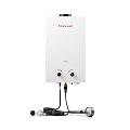 GASLAND BS211 Outdoor Portable Gas Water Heater 2.11 GPM, 8L Instant Propane Water Heater for RV Camping Cabin Boat, Overheating Protection, Easy to Install, White