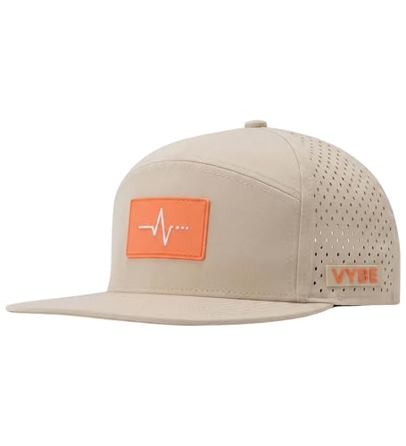 VYBE 639 Flow Performance Snapback Hat Water Resistant Breathable Moisture Wicking Athletic Cap (Coral Pulse)