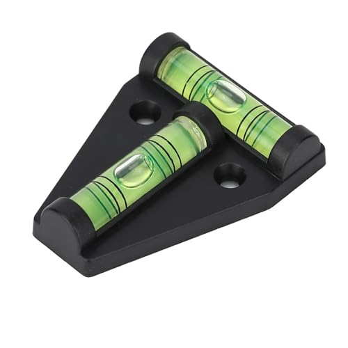 Small Level Bubble T shape Level Bubble Measurement Instrument Bubble with Installation Hole Measuring Tool(Black)