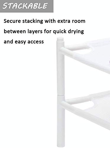 Storage Maniac Sweater Drying Rack, Mesh Clothes Drying Rack, Stackable Laundry Drying Rack, Lay Flat Dryer For Delicates, Portable Dry Rack For Indoor Or Outdoor, White, 4-Pack #TOP5
