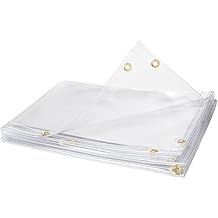 Clear Tarps | Multiple Sizes | 16 Mil Waterproof | Clear PVC Curtains, 45 inch x 69 inch