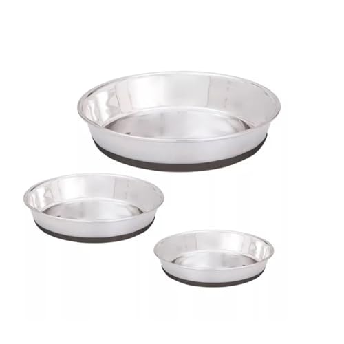 Puppy Pan Feeders Shallow Heavy Weight Rubber Base Dog Cat Dish Short Snout and Small Breeds (Full Set - All 3 Sizes)