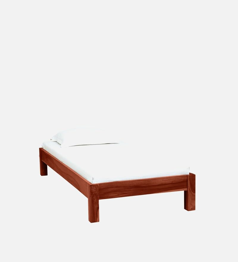 Image of Furnire Carp Sheesham Wood Single Bed Without Storage for Bedroom Home Solid Wood Low Height Single Palang Cot for Hotels (Do It Yourself) - (Honey Finish)