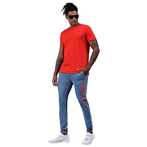 Image of Urbano Fashion Men's Printed Jogger Jeans Slim Fit Stretch