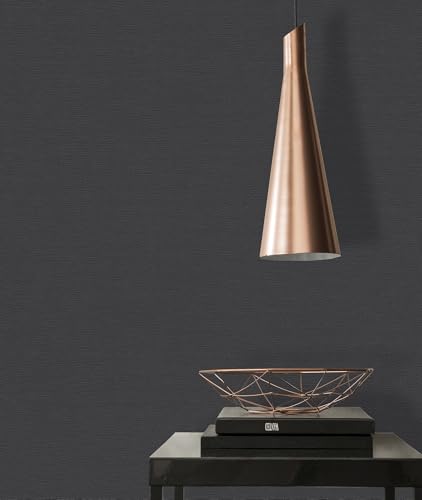 A.S. Création Tapete Schwarz - hochwertige einfarbige Vliestapete 395726 mit leichter Struktur - Wandtapete für verschiedene Wohnräume auf 10,05m x 0,53m - Made in Germany