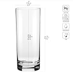 KROSNO Balance Tall Drinking Glasses Set of 6 – 16.9 oz (500 ml) Lead-Free Crystal Glass – Highball Tumblers for Water, Cocktails, Juice, Beer & Iced Drinks – Dishwasher Safe