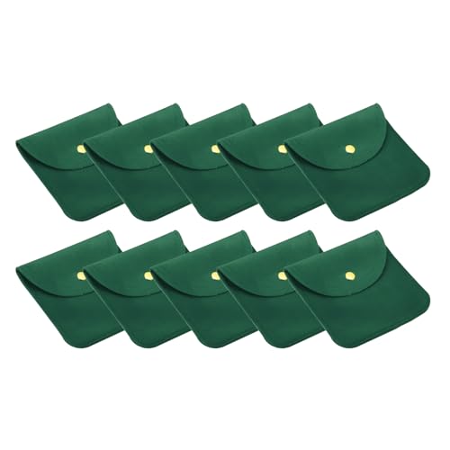 Bolsas de joyería anticaídas PATIKIL de terciopelo con botón protector para anillos y pendientes 2