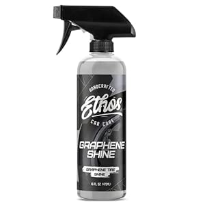 Ethos Graphene Shine – Trim & Tire Shine Spray, High Sheen, Non Greasy, Sling Free Finish! Conditions and Protects Rubber with UV Protection (16 Oz)