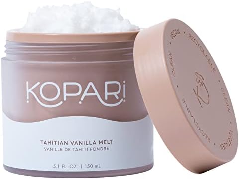 Kopari Tahitian Vanilla Coconut Melt | Multi Purpose Skin Moisturizer, 100% Unrefined Coconut Oil Skin Care For Body, Hair, Face | Vegan, Cruelty Free, Paraben & Sulfate Free | 5 Oz