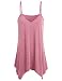 Miusey Womens Handkerchief Hem Flowy Top Casual Summer Spaghetti Strap Camisoles Tank (XX-Large, Red)