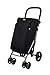 Produktbild Carlett - Einkaufswagen, Faltbarer Supermarkt-Trolley, mit 4 Rädern und Einer großen Kapazität von 25kg, Haupttasche 48L, Thermotasche 10L und wasserdichtem Stoff - Farbe Schwarz