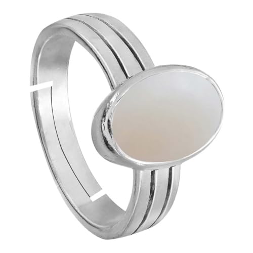 Image of Clara Opal 6.5cts or 7.25ratti stone Sterling Silver Adjustable Ring For MEN