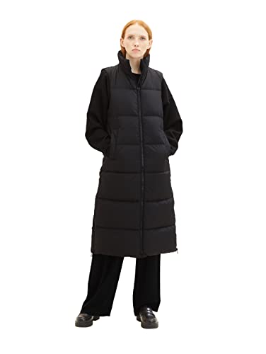Doudoune longue femme TOM TAILOR Denim manteau en jean bleu marine