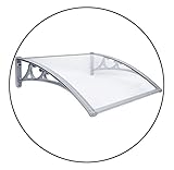 Sonnenschutz-Fenstermarkise, Haustür, Dachterrasse, Überdachung, Transparente Polycarbonatplatte, Bogenvordach, Tiefe 60 cm, 80 cm (Grau 60 X 140 Cm/23,62 X 55,12 Zoll)