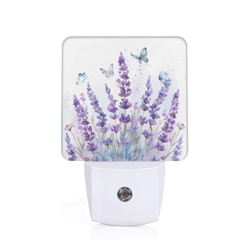 Lámpara de noche Led decorativa mariposa lavanda