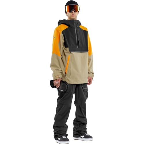 Volcom Jaqueta masculina padrão Brighton pulôver Anarok com capuz para snowboard, dourado S4