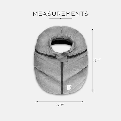 Image of 7AM Enfant Car Seat Covers - Cocoon Baby Cover for Boys & Girls, Rain & Snow Repellent, Breathable Windproof, Center Zipper, Universal Fit for Infant Car Seat (0-12M) (Heather Grey)