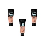 base fit me matte maybelline precio Paquete de 3 unidades Maybelline New York Base de Maquillaje líquida Fit Me Matte & Poreless - 245 Classic Beige, Juego de 3 (3 x 30ml)