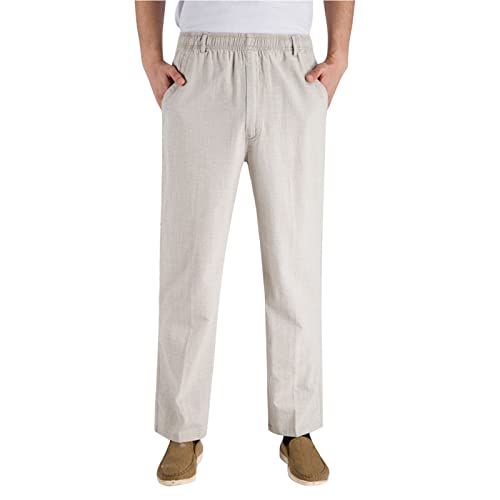 Men's Casual Pants Elastic Waist Drawstring Long Trousers Boy Outdoor