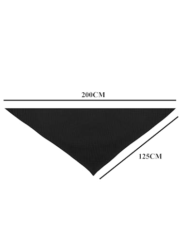 TMK Weiches und leichtes Unisex-Dreieckstuch aus 100% Baumwolle cod.9485 (Einzigartige Farbe, Schwarz)